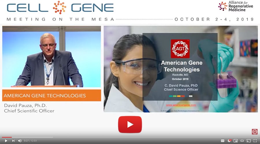 Chief Science Officer Dr. C. David Pauza presents at Cell & Gene Meeting on the Mesa 2019