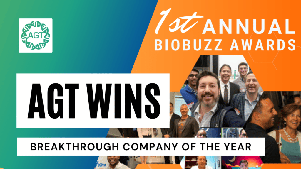 AGT Named Breakthrough Company of the Year Award Winner by Biobuzz