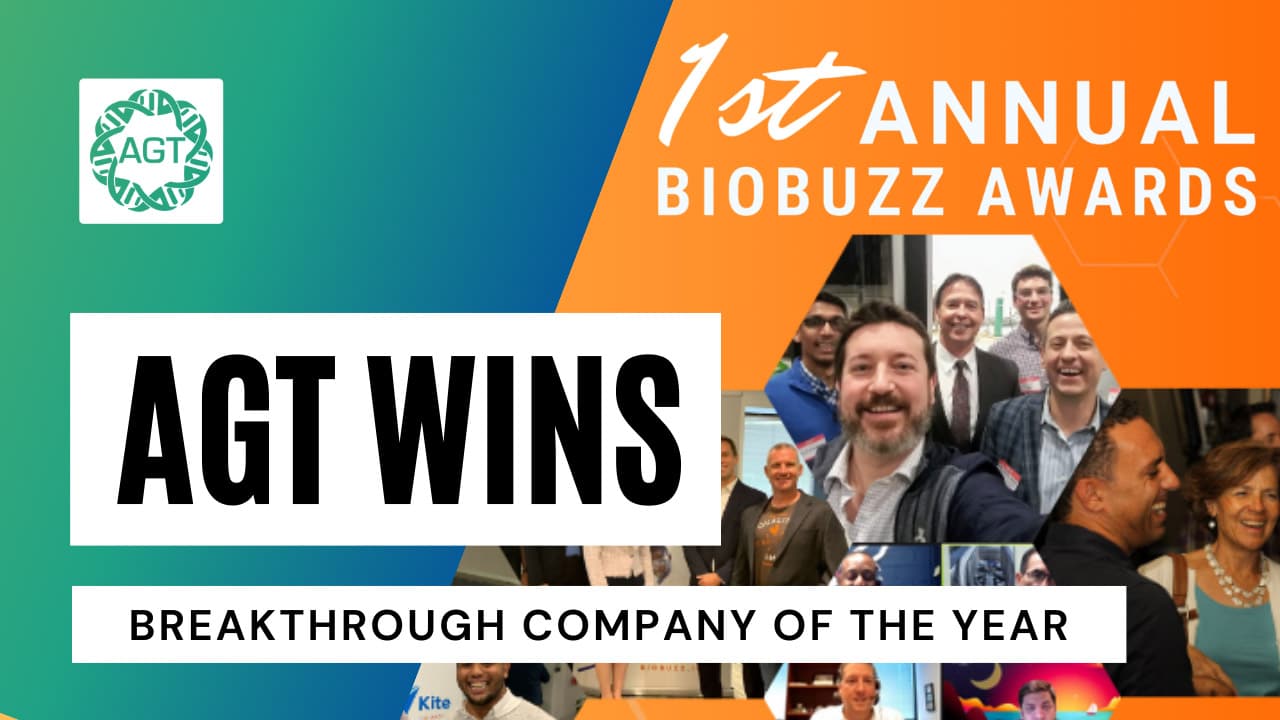 AGT Named Breakthrough Company Of The Year Award Winner By Biobuzz